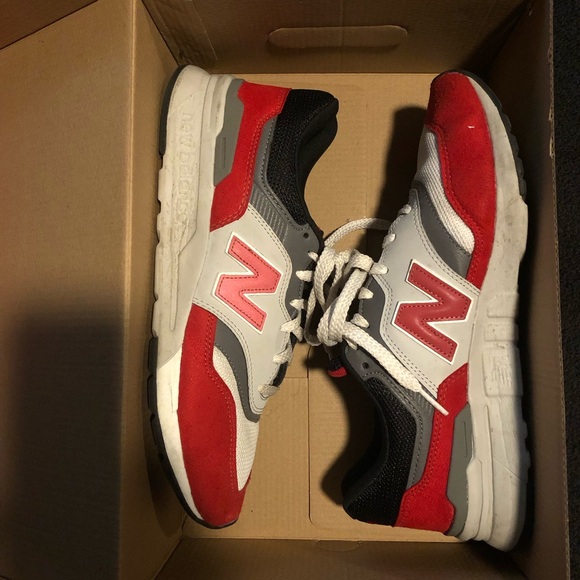 New Balance 997H shoes. Mens size 9.5 US. Red/Gray color. - Picture 2 of 14